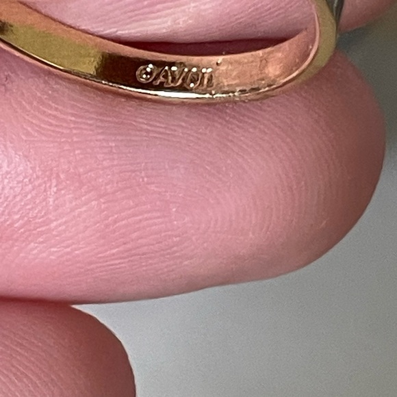 Vintage Avon Large Smoky Lustre Brown Orange Topaz Faux 1970s size 8.5 Goldtone - Picture 4 of 8